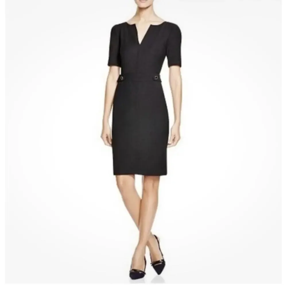 Tory Burch Sz 4 Lydia Black Wool Blend Sheath Dress